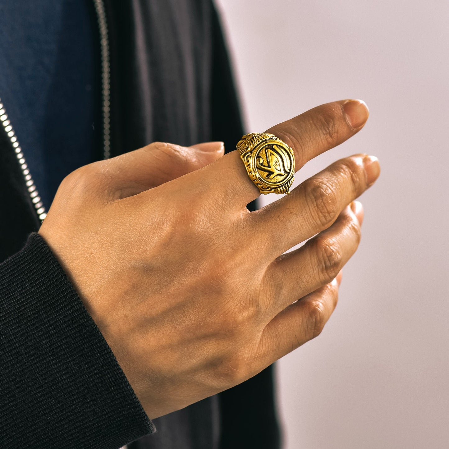 Ancient Egyptian Eye of Ra Signet Ring Jewelry for