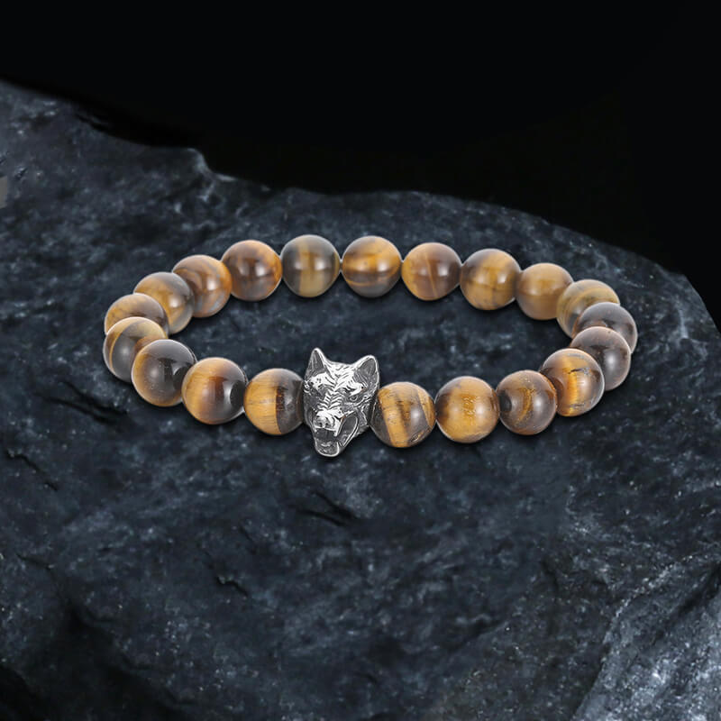 Howling Wolf Turquoise Bead Bracelet