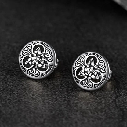 Round Irish Celtic Knot Stud Earrings for