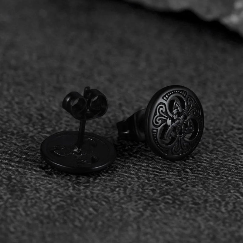 Round Irish Celtic Knot Stud Earrings for