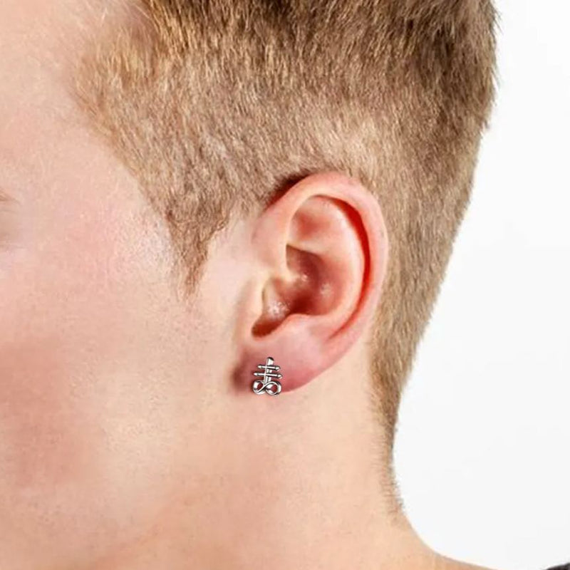 Satanic Leviathan Cross Stud Earrings for