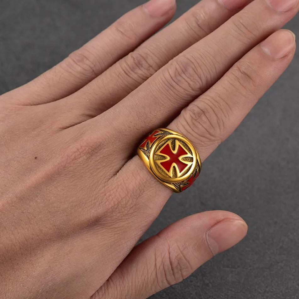 Christian Knights Templar Cross Ring for