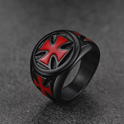 Christian Knights Templar Cross Ring for