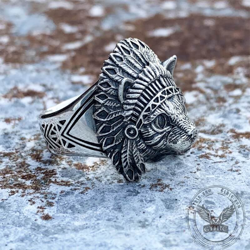 Indian Native Cat Sterling Silver Ring