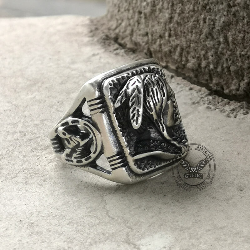 Indian Portrait Sterling Silver Ring
