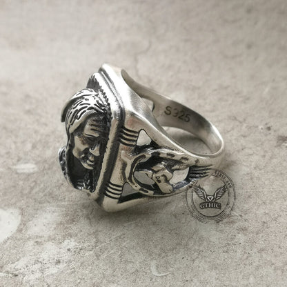Indian Portrait Sterling Silver Ring