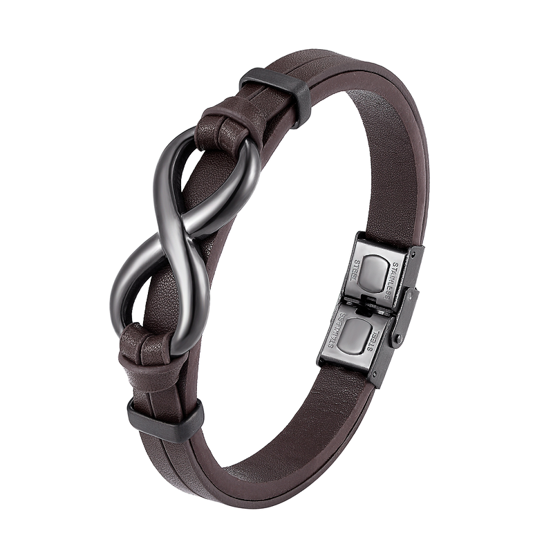 Infinity Logo Special Popular Pattern Bracelet / Stainless Steel Leather Bracelet