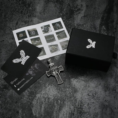Inri Christian Cross Pure Tin Necklace