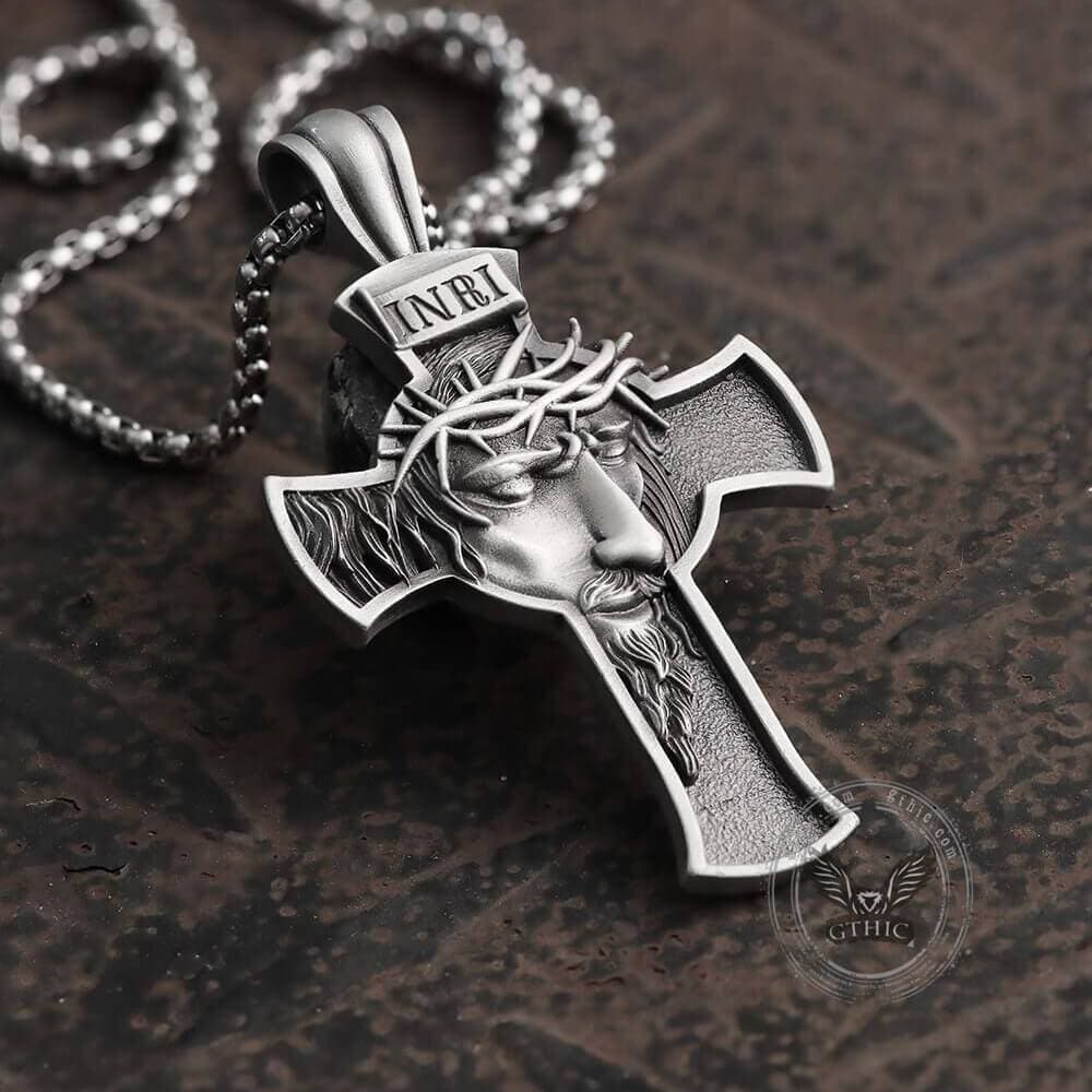 Inri Christian Cross Pure Tin Necklace