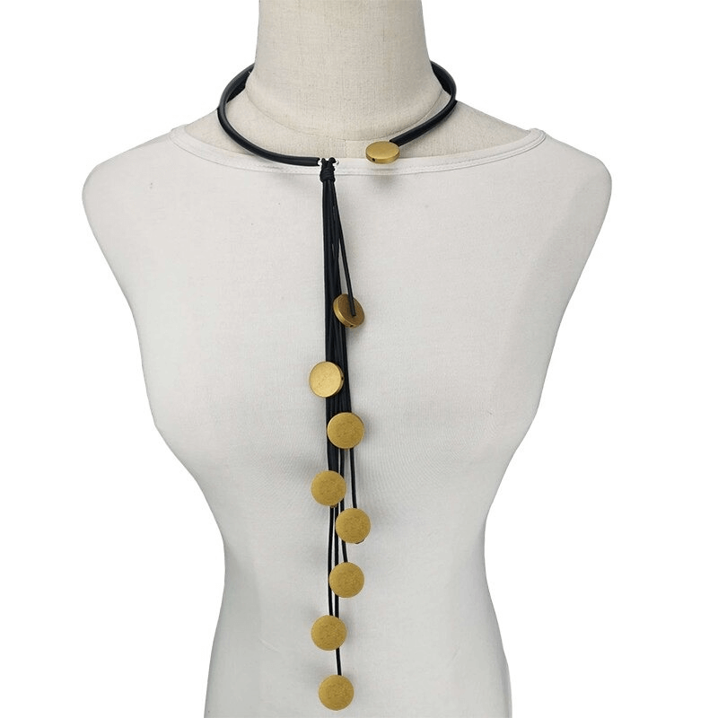 Interesting Tassel Long Rubber Necklaces / Handmade Original Wood Female Accessories