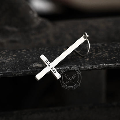 Inverted Cross Sterling Silver Earrings