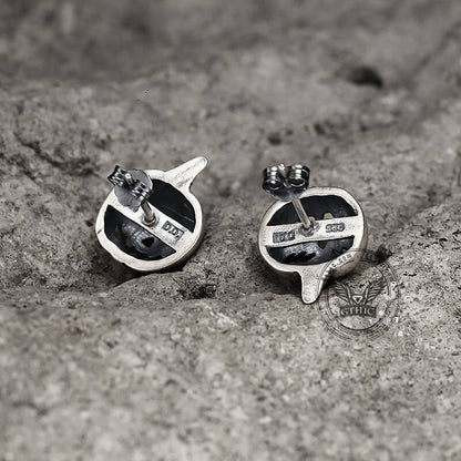 Jack-o'-lantern Sterling Silver Stud Earrings