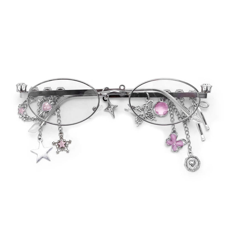 Japanese Star Bow Decorated Oval Frame Pc Sunglasses