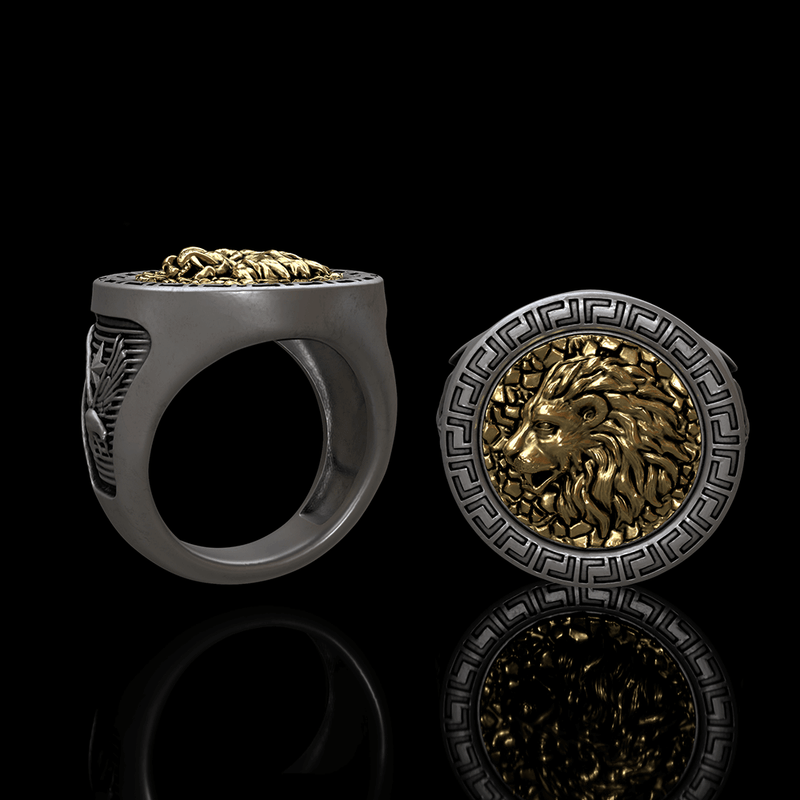 King of the Prairie Sterling Silver Lion Ring