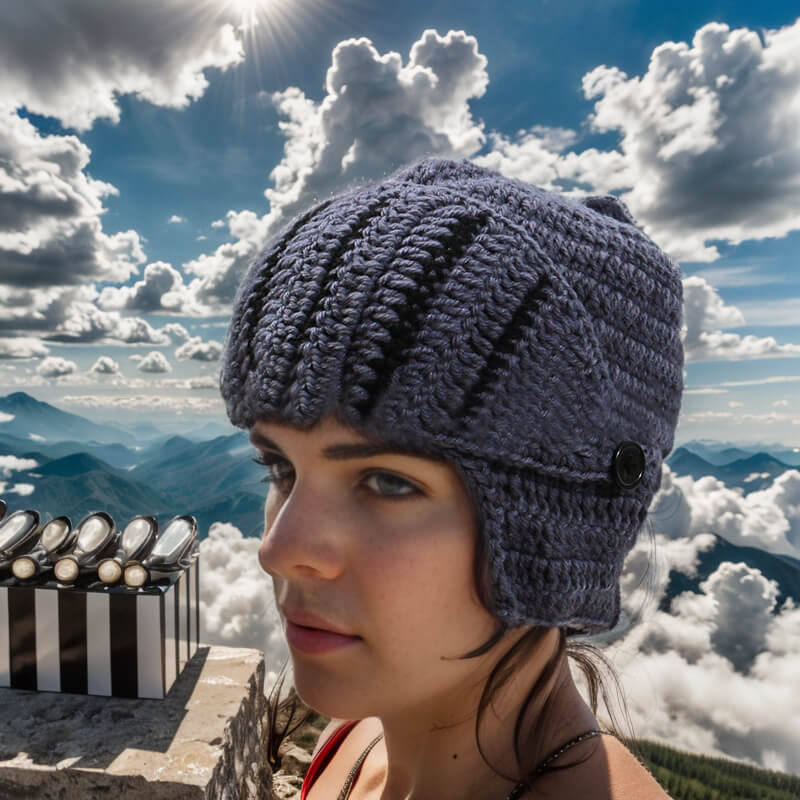 Knight Helmet Knitted Balaclava Hat