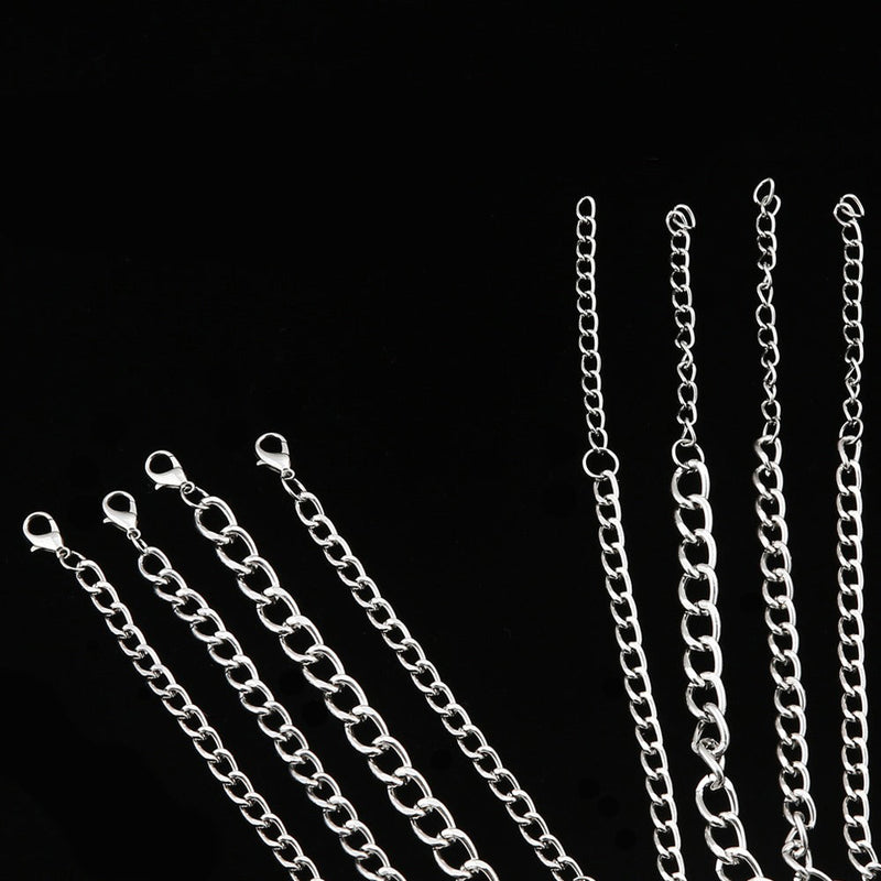 Layered Chain With Cross and Ring / 4pcs-set Aesthetic Choker / and Necklace
