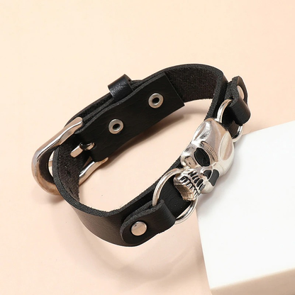 Leather Bracelets for and With Metal Skull / Jewelry Accessories in Gothic Style