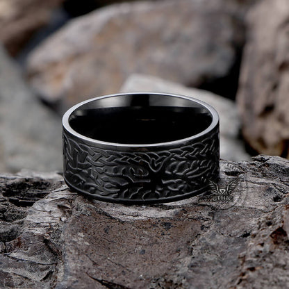 Tree of Life Design Stainless Steel Viking Ring