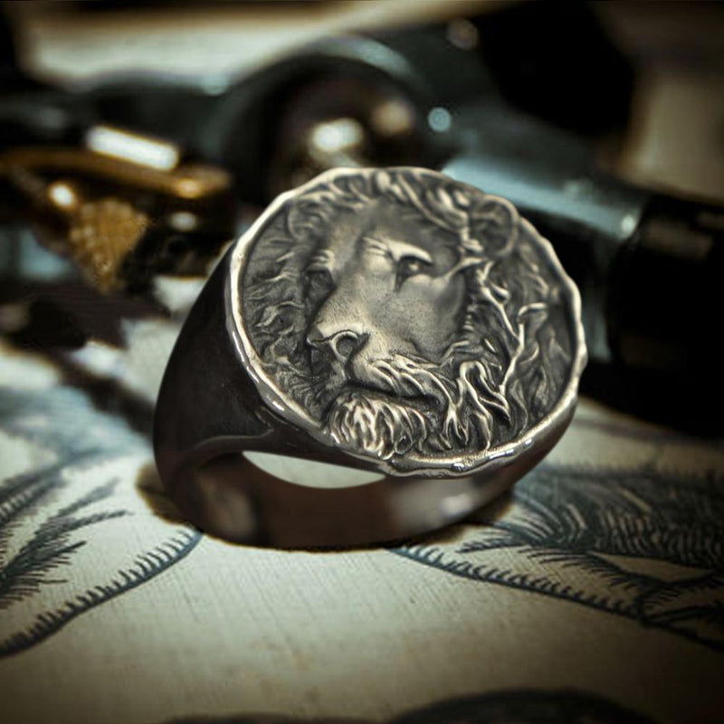 Lion King Sterling Silver Seal Ring