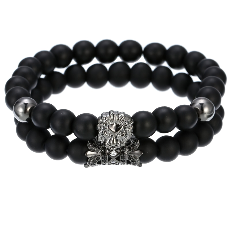 Lion Bracelet With Stone Beads / Stylish Jewelry / Alternative Bracelet