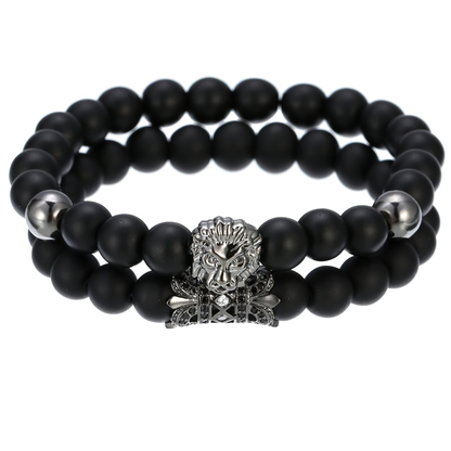 Lion Bracelet With Stone Beads / Stylish Jewelry / Alternative Bracelet
