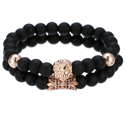 Lion Bracelet With Stone Beads / Stylish Jewelry / Alternative Bracelet
