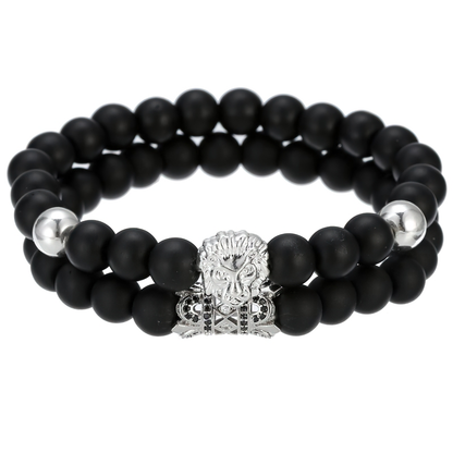 Lion Bracelet With Stone Beads / Stylish Jewelry / Alternative Bracelet