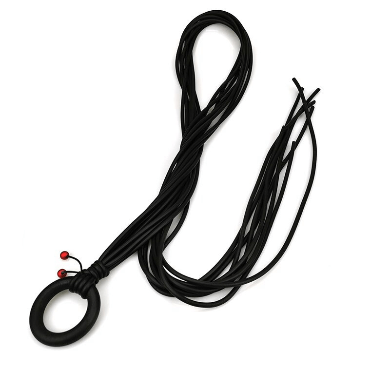 Long Adjustable Necklace for With Red Beads / Gothic Handmade Rubber Accessories