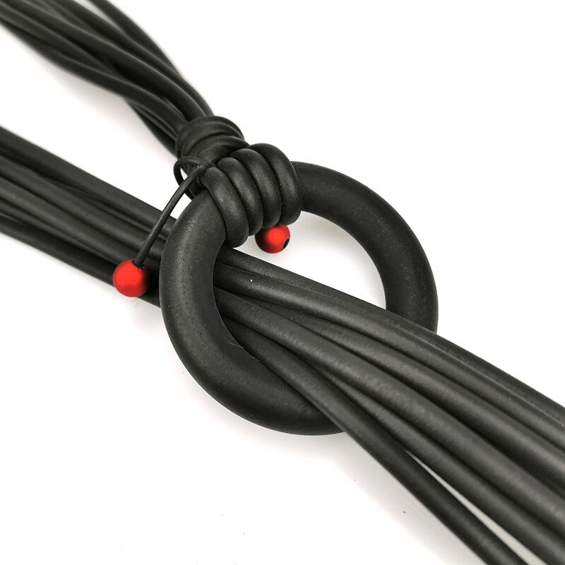 Long Adjustable Necklace for With Red Beads / Gothic Handmade Rubber Accessories