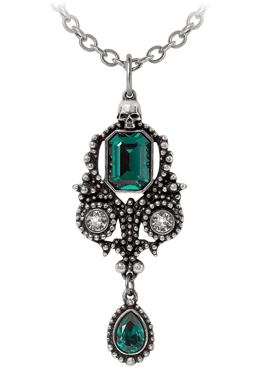 Lost Jewels of Paris Gothic Pendant With Green Crystals