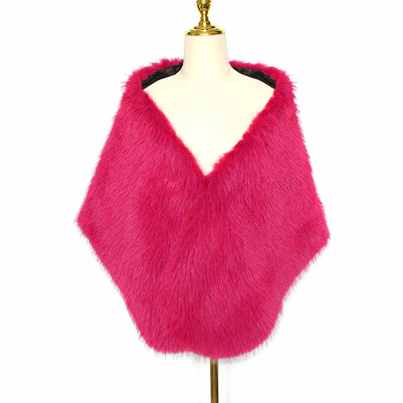 Faux Fur Party Dress Cape Plush Shawl