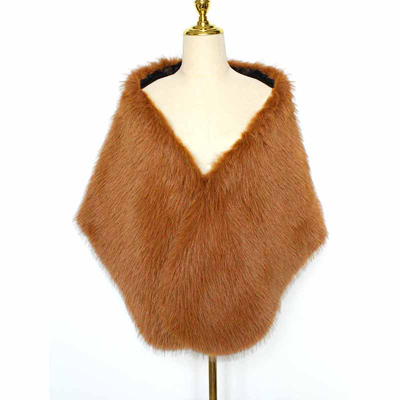 Faux Fur Party Dress Cape Plush Shawl