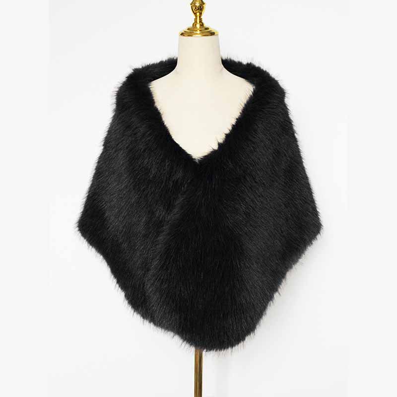 Faux Fur Party Dress Cape Plush Shawl