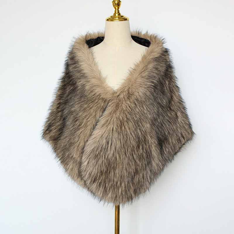 Faux Fur Party Dress Cape Plush Shawl
