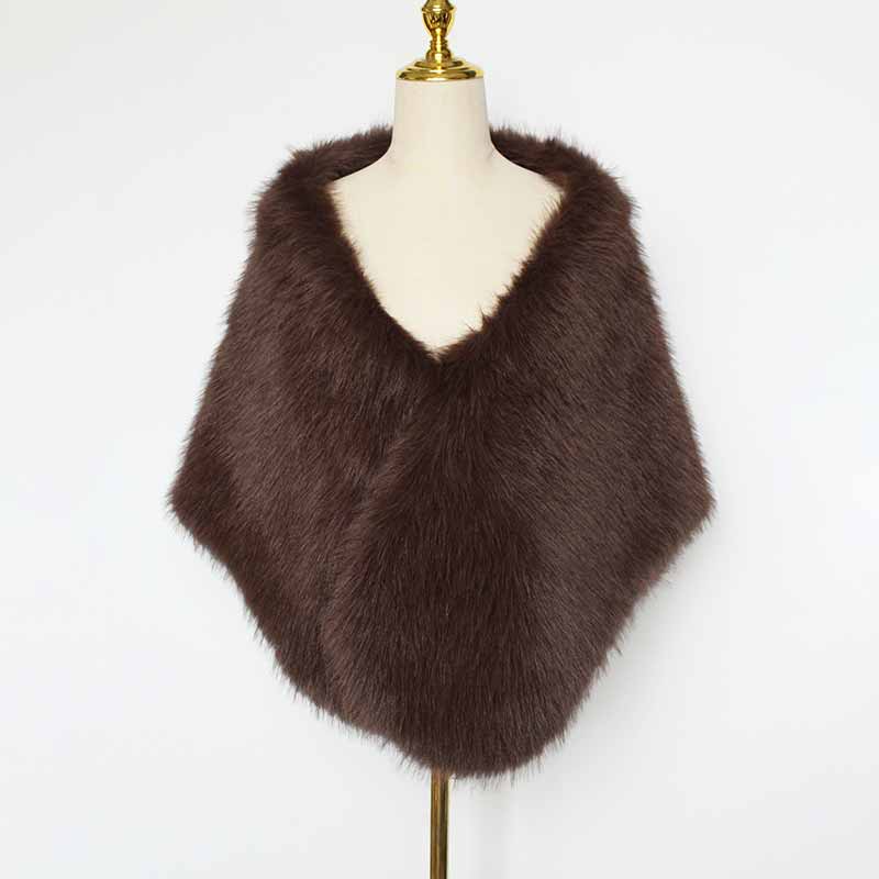 Faux Fur Party Dress Cape Plush Shawl