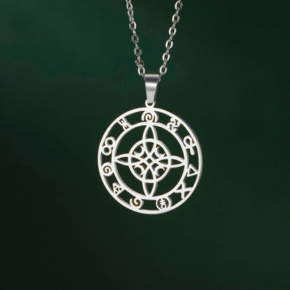 Witches Knot and Crescent Moons Protection Necklace