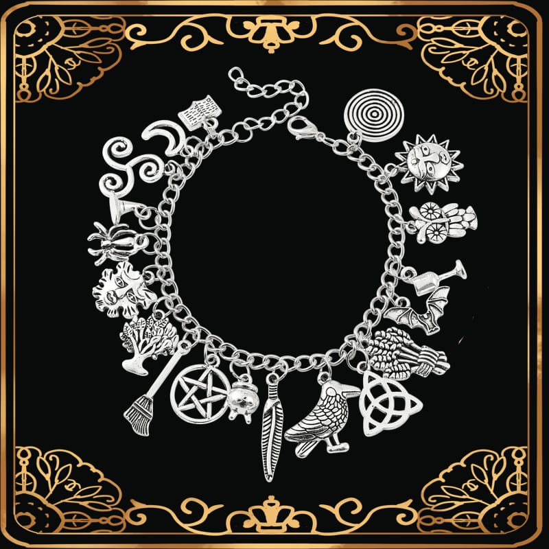 Mystical Elements Bracelet: Sun, Pentacle, Moon, Celtic and Runes