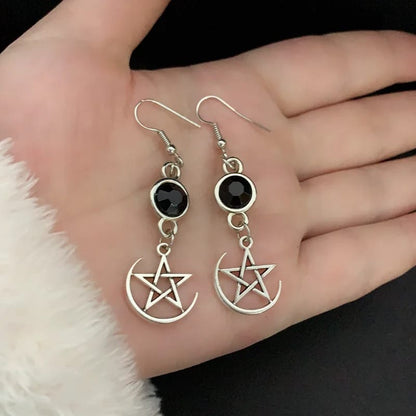Mystical Pentacle Amulet Drop Earrings