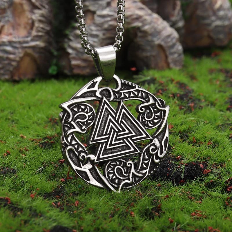 Odin's Embrace: the Sacred Valknut Amulet Necklace