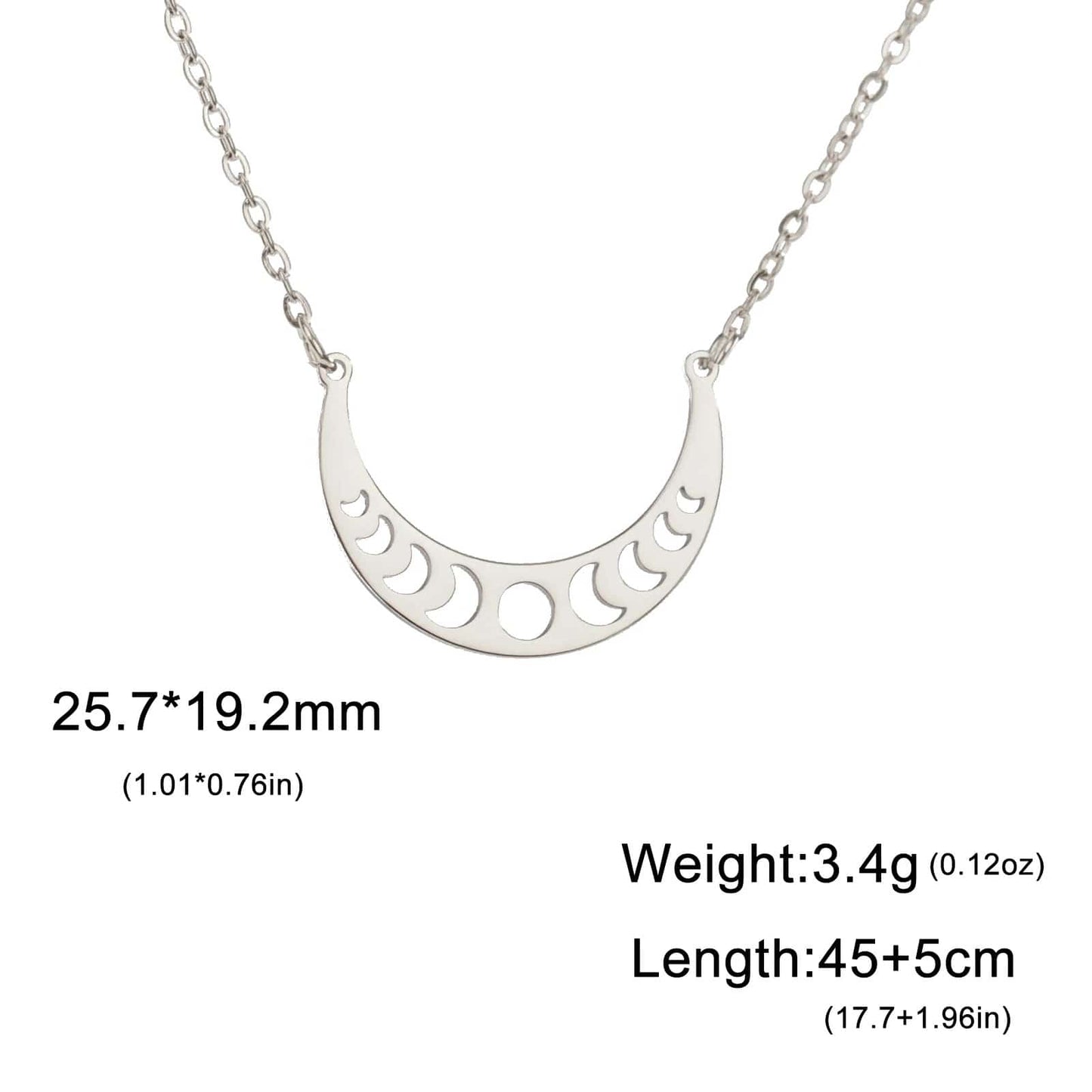 Lunar Phases Crescent Moon Necklace