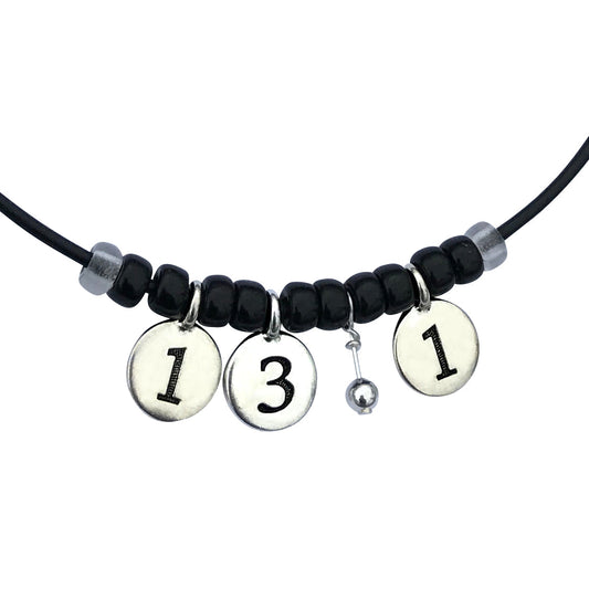 Dragonweave Half Marathon Necklace Silver Plated 13.1 Black Leather Handmade Marathon Necklace