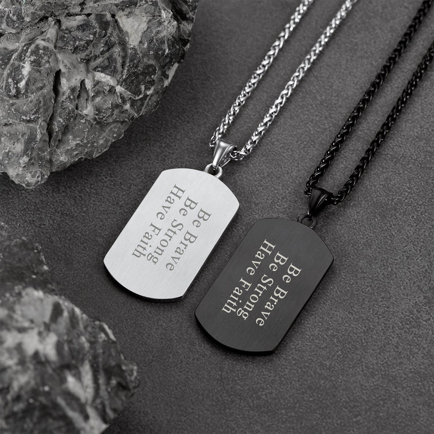 Engraved Masonic Freemason Dog Tag Necklace for