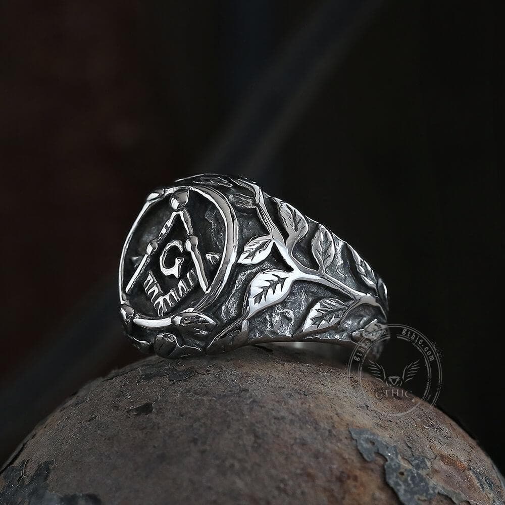 Masonic Symbol Stainless Steel Ring