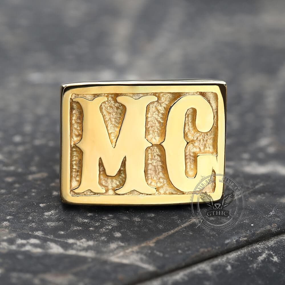 Mc Stainless Steel Biker Ring