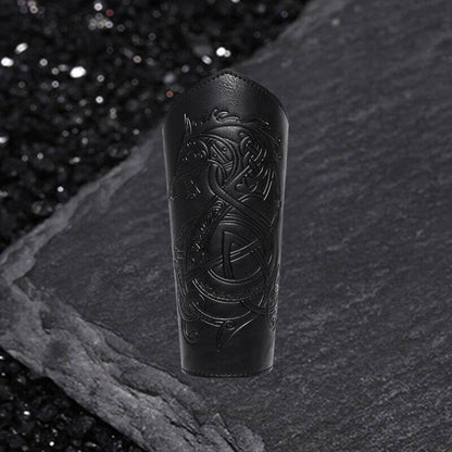 Medieval Retro Dragon Embossed Pu Leather Bracers