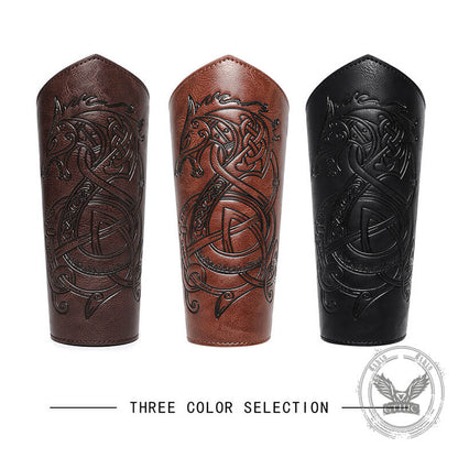 Medieval Retro Dragon Embossed Pu Leather Bracers