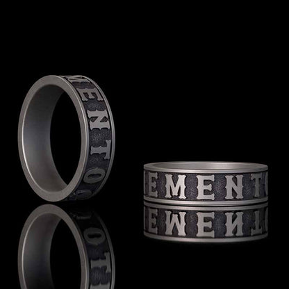Memento Mori Letters Skull Sterling Silver Ring
