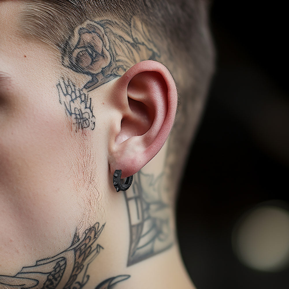 Punk Rivet Huggie Hoop Earrings for