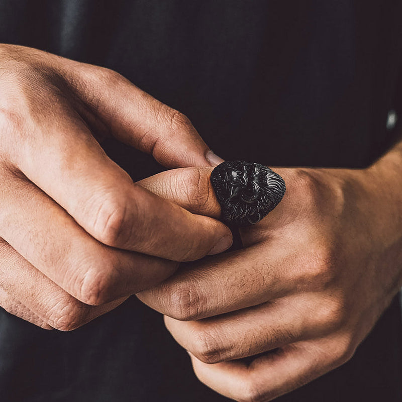 Biker Gorilla King Stainless Steel Ring for