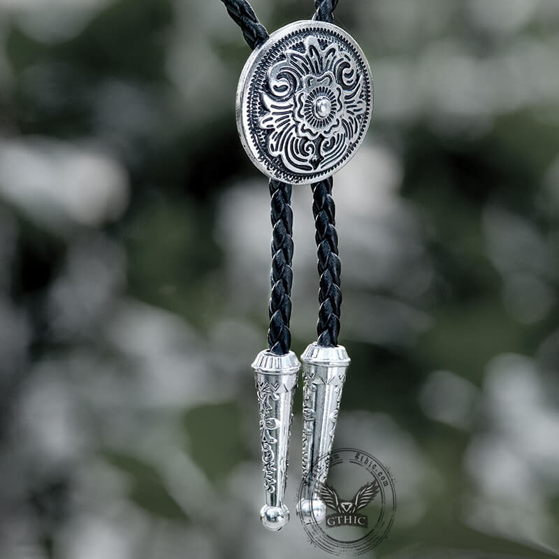 Round Embossed Bolo Tie